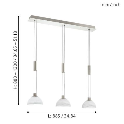 Eglo 93468 - Светодиодный подвесной светильник MONTEFIO 3xLED/6W/230V