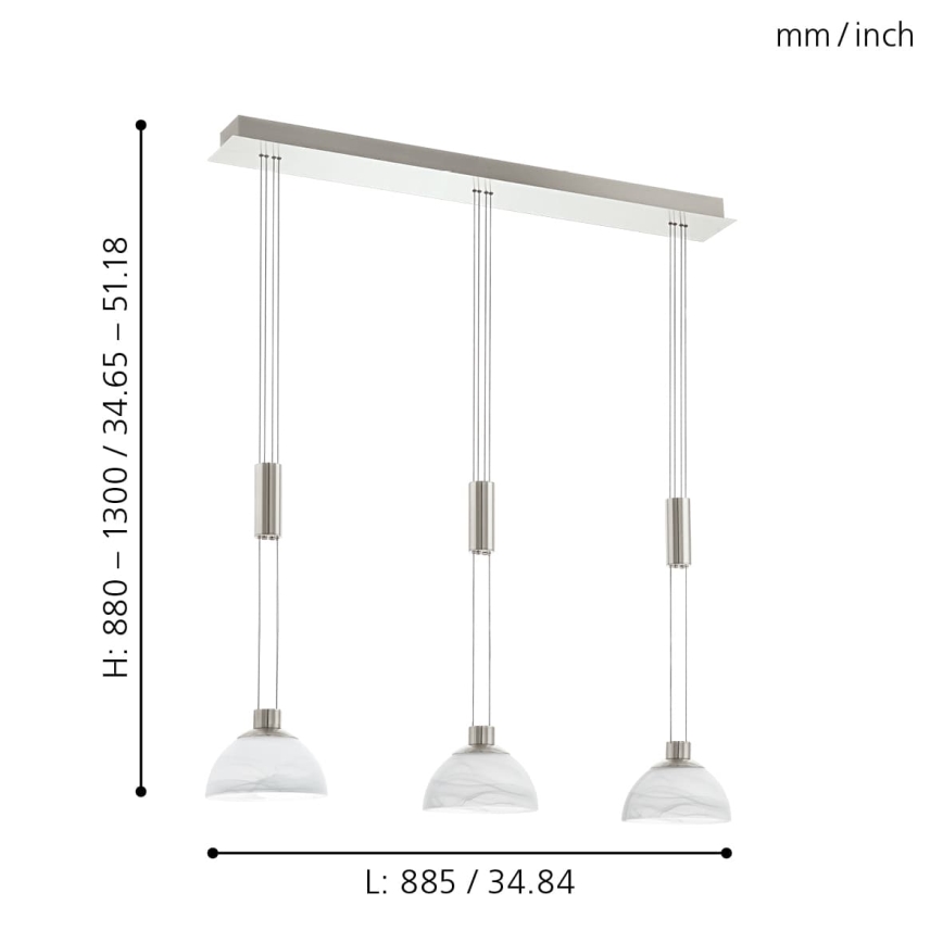 Eglo 93468 - Светодиодный подвесной светильник MONTEFIO 3xLED/6W/230V