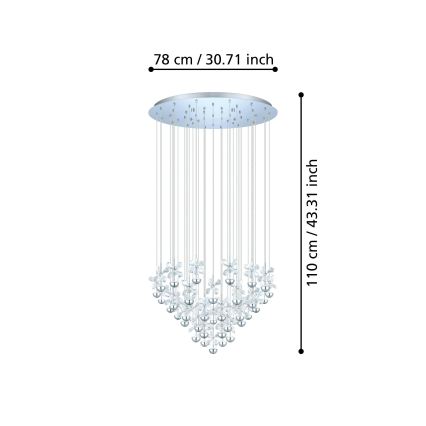 Eglo 93661 - Підвісна світлодіодна люстра на тросі PIANOPOLI LED/107,5W/230V
