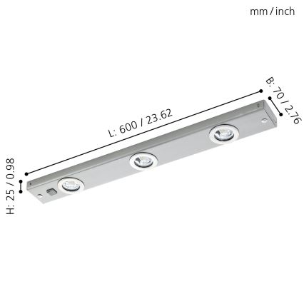 Eglo - Светодиодный точечный светильник 3xLED/2,3W/230V