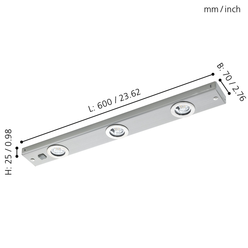Eglo - Светодиодный точечный светильник 3xLED/2,3W/230V