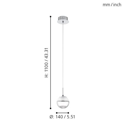 Eglo - Світлодіодний підвісний світильник 1xLED/5W/230V