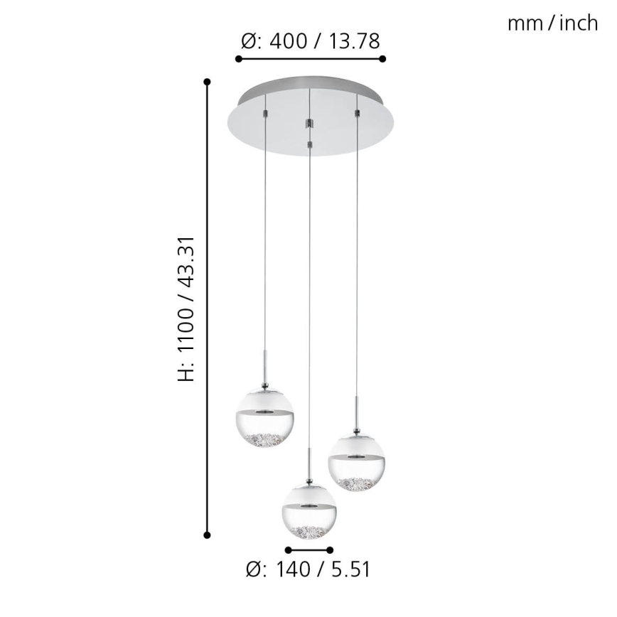 Eglo - Светодиодная люстра 3xLED/5W/230V