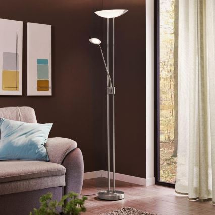 Eglo - Светодиодный торшер с регулированием яркости LED/20W + LED/2,5W блестящий хром