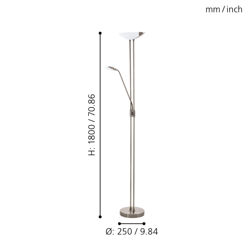 Eglo - LED Торшер з регулюванням яскравості LED/20W + LED/2,5W бронзовий