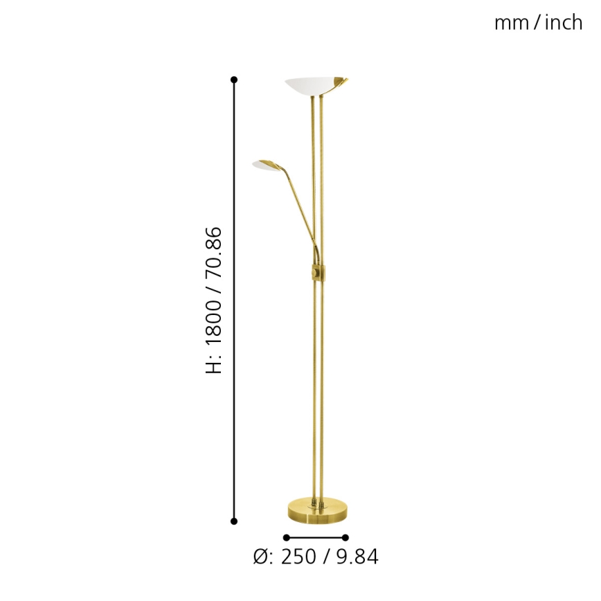 Eglo - LED Торшер з регулюванням яскравості LED/20W + LED/2,5W