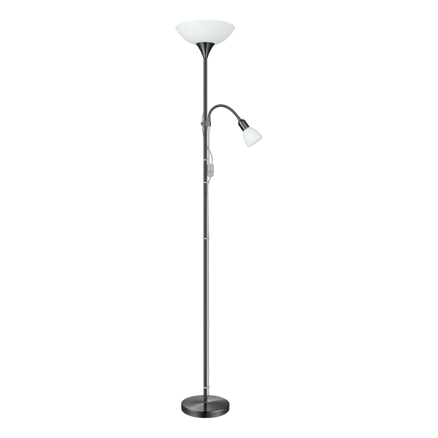 Eglo - Торшер 1xE27/60W/230V + 1xE14/25W/230V черный хром