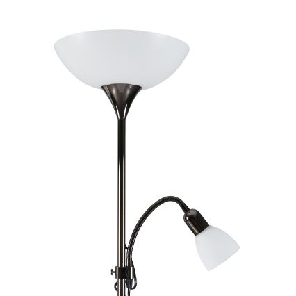 Eglo - Торшер 1xE27/60W/230V + 1xE14/25W/230V черный хром