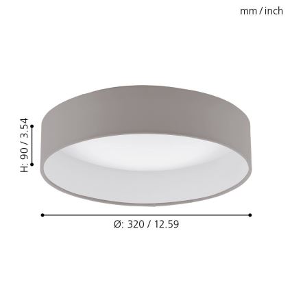 Eglo - Светодиодный потолочный светильник LED/12W/230V