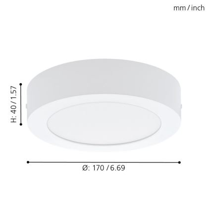Eglo 94072 - Світлодіодний стельовий світильник FUEVA 1 LED/10,89W/230V
