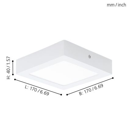 Eglo 94073 - Світлодіодний стельовий світильник FUEVA 1 LED/10,95W/230V