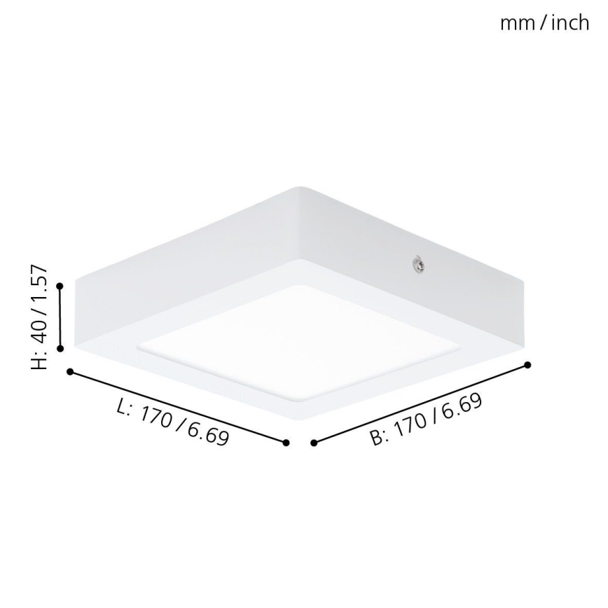Eglo 94073 - Світлодіодний стельовий світильник FUEVA 1 LED/10,95W/230V