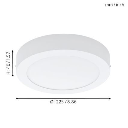 Eglo 94075 - Світлодіодний стельовий світильник FUEVA 1 LED/16,47W/230V