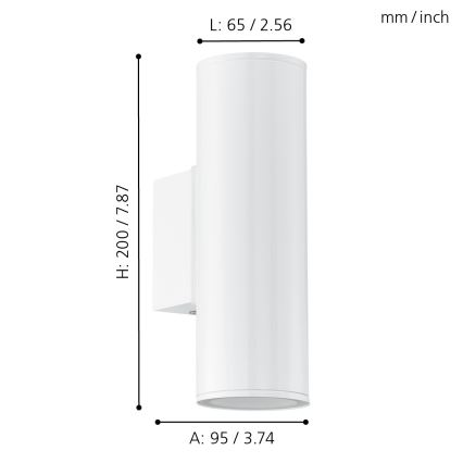 Eglo - Уличный светодиодный светильник 2xGU10/3W/230V IP44
