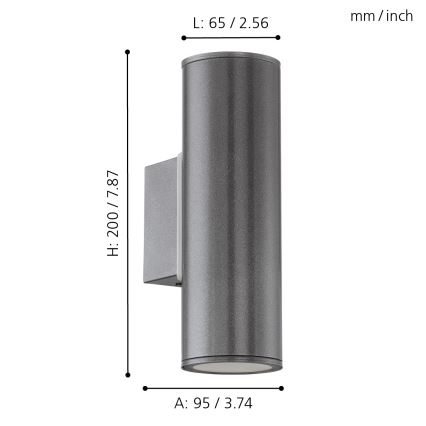 Eglo - Светодиодный уличный светильник 2xGU10/3W/230V IP44