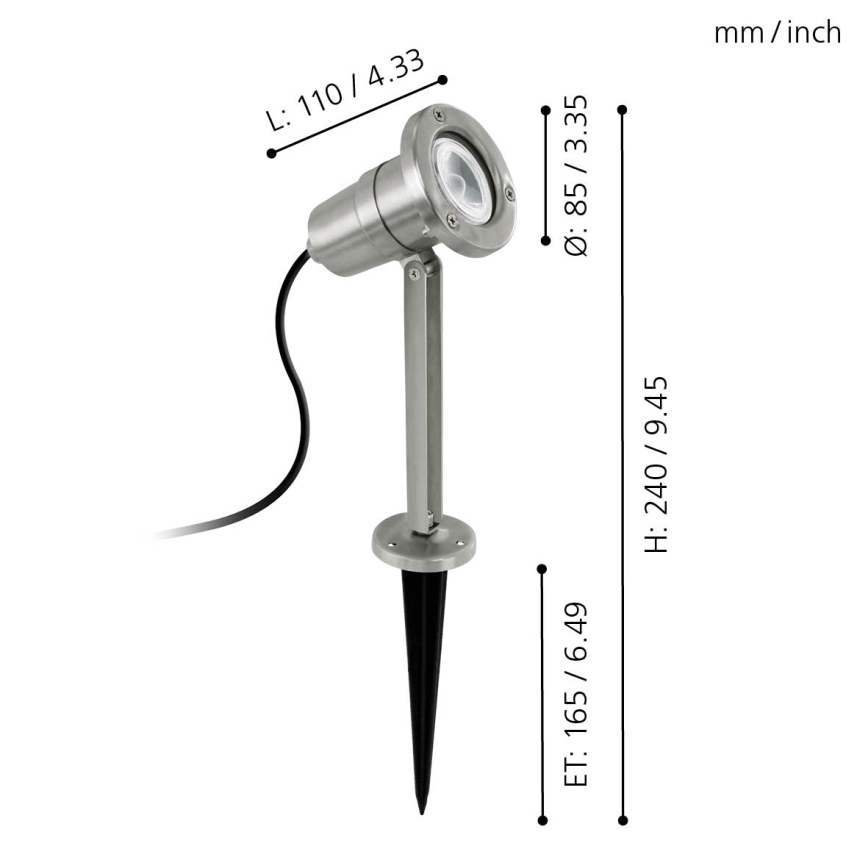 Eglo - Светодиодное уличное освещение 1xGU10/5W/230V IP54