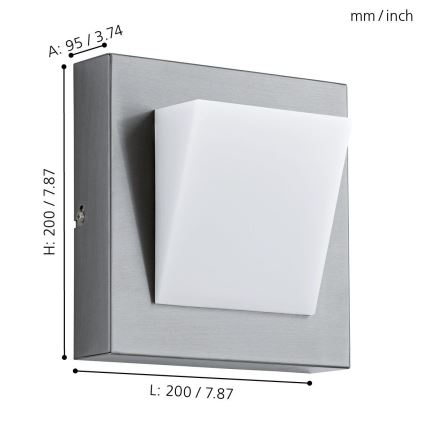 Eglo 94114 - Зовнішнє світлодіодне освітлення GALARY 1 1xLED/3,7W/230V IP44