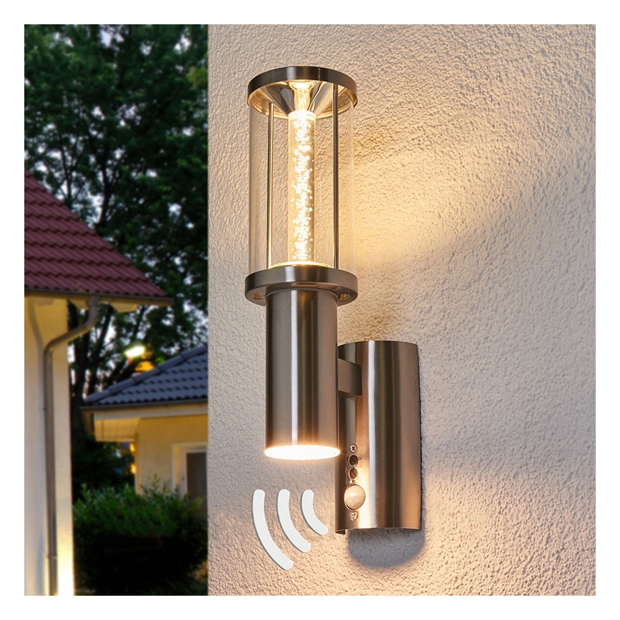 Eglo - Зовнішнє світлодіодне освітлення з датчиком 1xGU10/3W + 1xLED/3,7W IP44