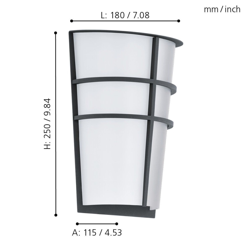 Eglo 94138 - LED зовнішній настінний світильник BREGANZO 2xLED/2,5W/230V IP44