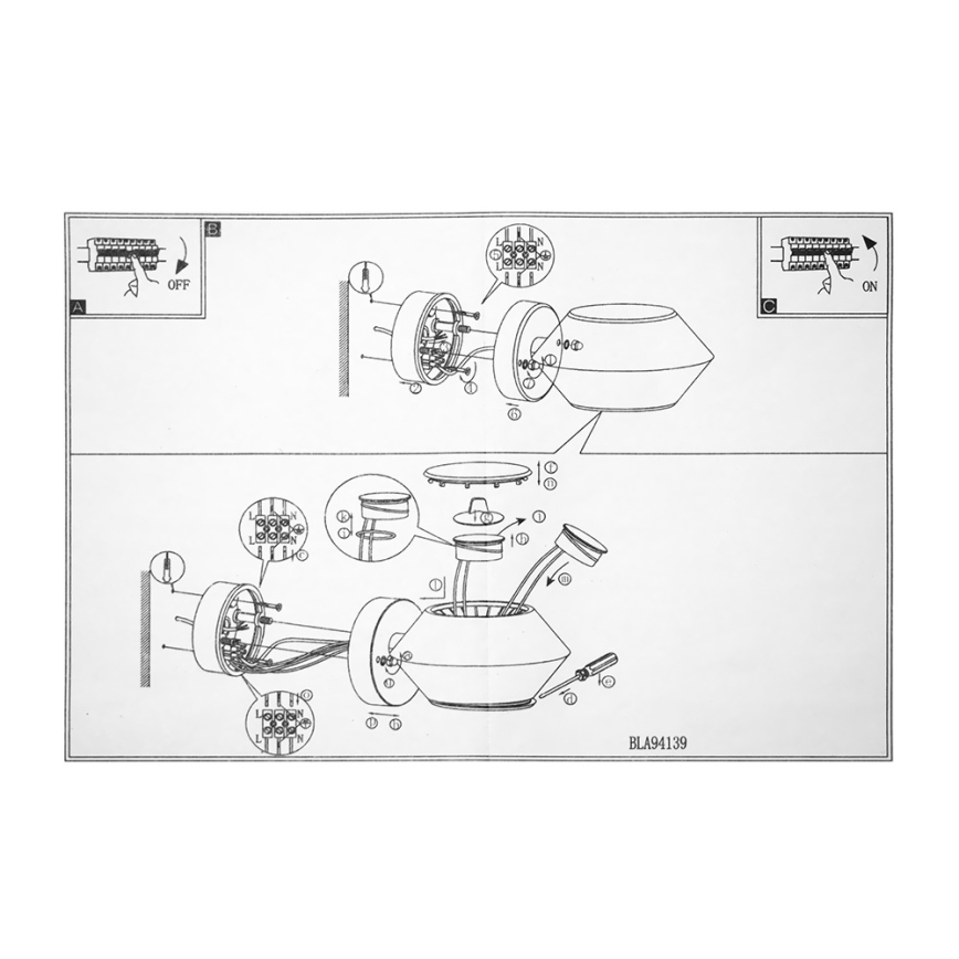 Eglo 94139 - Светодиодный уличный светильник NOCELLA 2xLED/2,5W/230V IP44