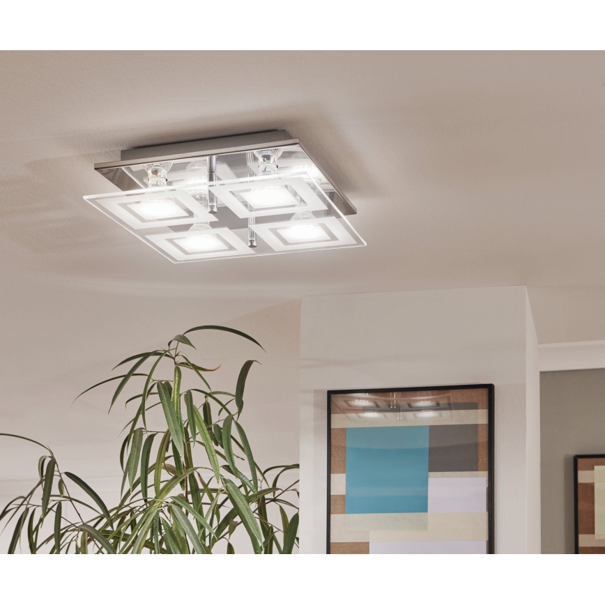 Eglo - Светодиодный потолочный светильник 4xGU10-LED/3W/230V