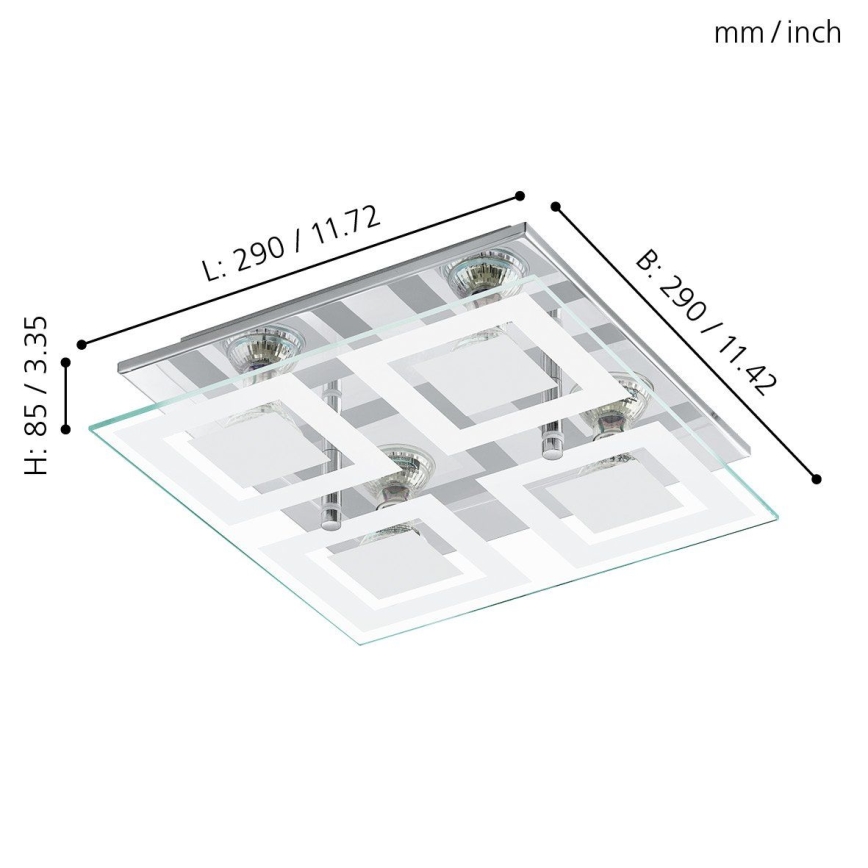 Eglo - Светодиодный потолочный светильник 4xGU10-LED/3W/230V