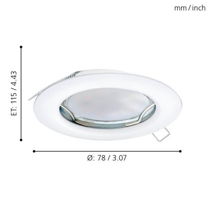 Eglo - НАБОР 3x Светодиодный встроенный светильник PENETO 3xGU10-LED/3W/230V