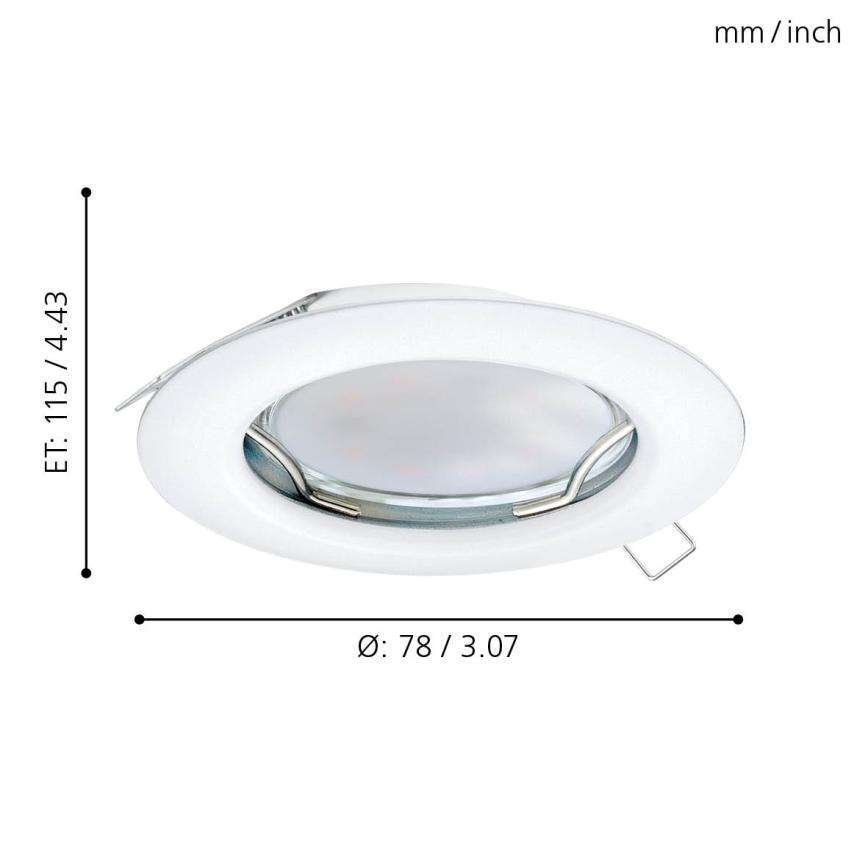 Eglo - НАБОР 3x Светодиодный встроенный светильник PENETO 3xGU10-LED/3W/230V