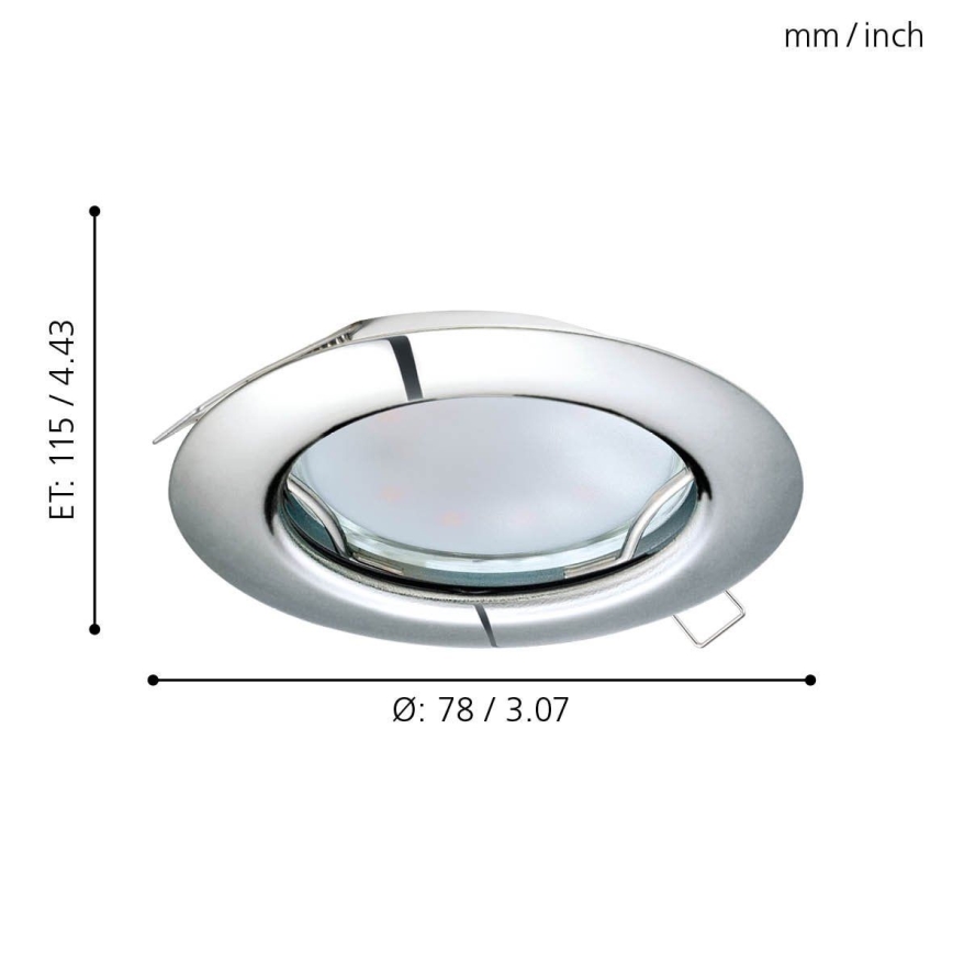 Eglo - комплект из 3 LED встраиваемых потолочных светильников PENETO, 1xGU10-LED/3W/230V