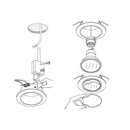 Eglo - комплект из 3 LED встраиваемых потолочных светильников PENETO, 1xGU10-LED/3W/230V