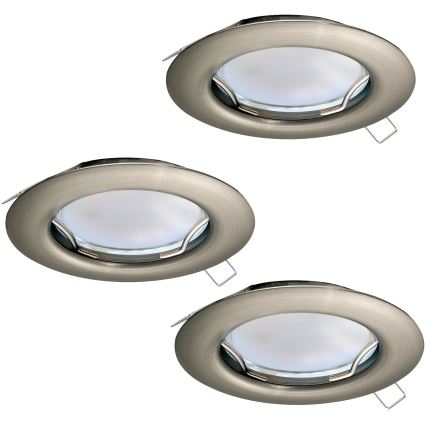 Eglo - НАБОР 3x Светодиодный встроенный светильник 3xGU10-LED/3W/230V