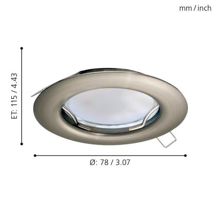 Eglo - НАБОР 3x Светодиодный встроенный светильник 3xGU10-LED/3W/230V