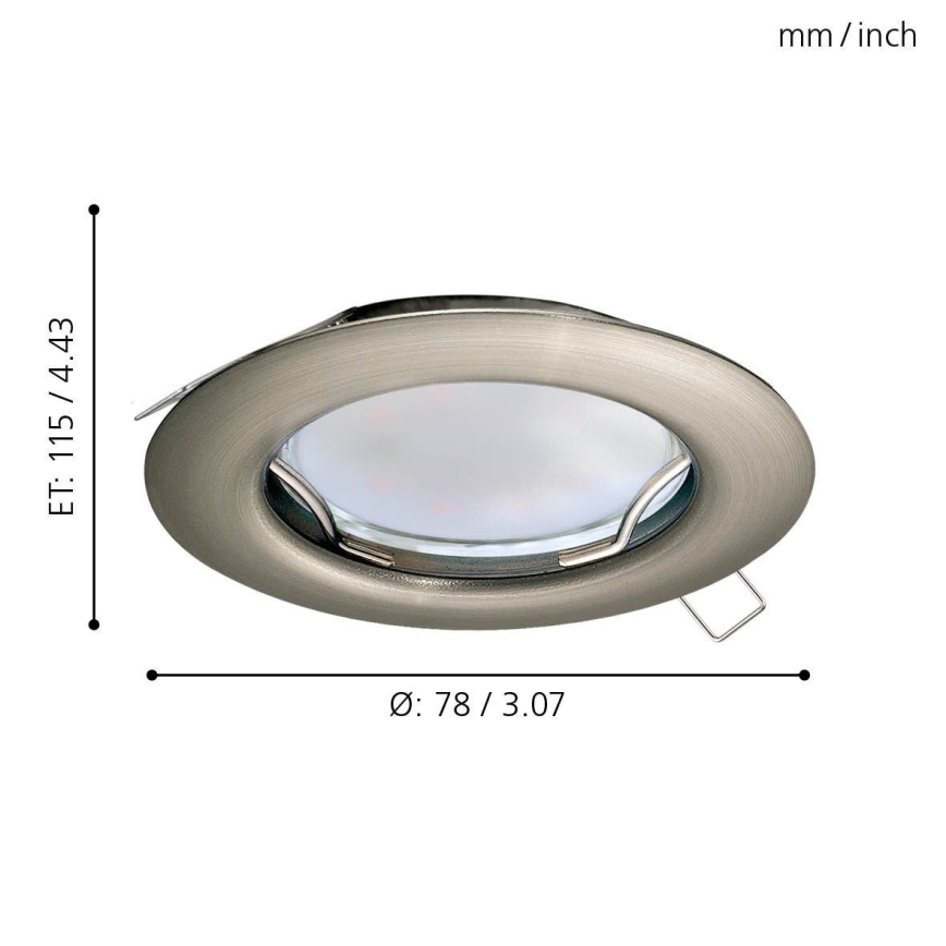 Eglo - Набір із 3 LED вбудованих стельових світильників PENETO 1xGU10-LED/3W/230V