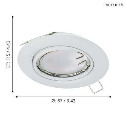 Eglo - Светодиодный встроенный светильник 1xGU10-LED/5W/230V