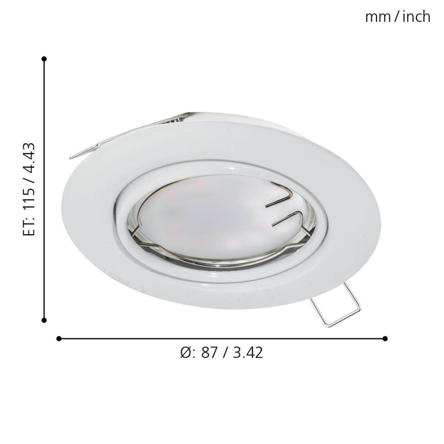Eglo - Светодиодный встроенный светильник 1xGU10-LED/5W/230V