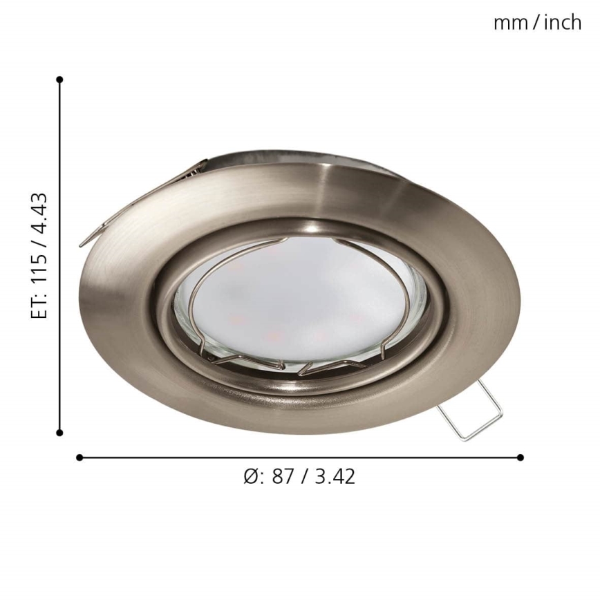Eglo - Светодиодный встроенный светильник 1xGU10-LED/5W/230V