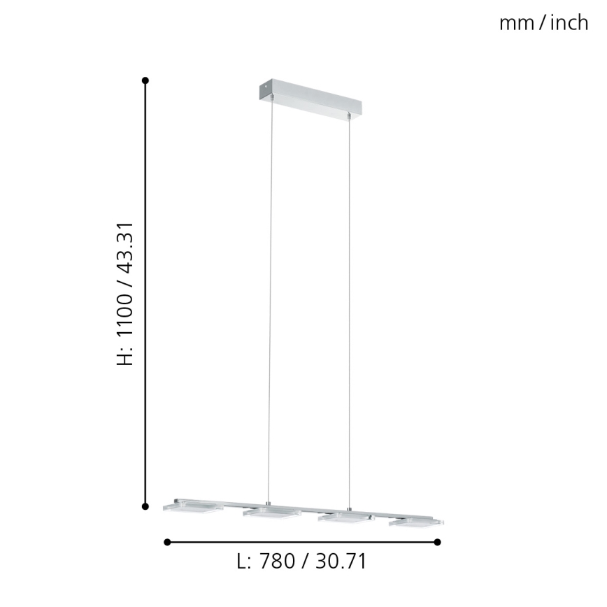 Eglo - Світлодіодний підвісний світильник 4xLED/4,5W/230V