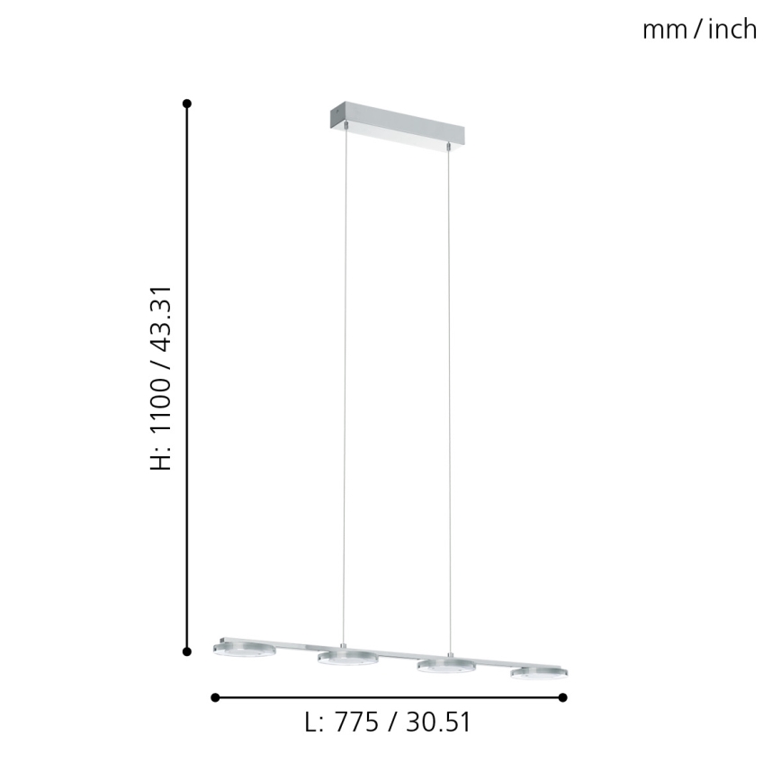 Eglo - Світлодіодний підвісний світильник 4xLED/4,5W/230V
