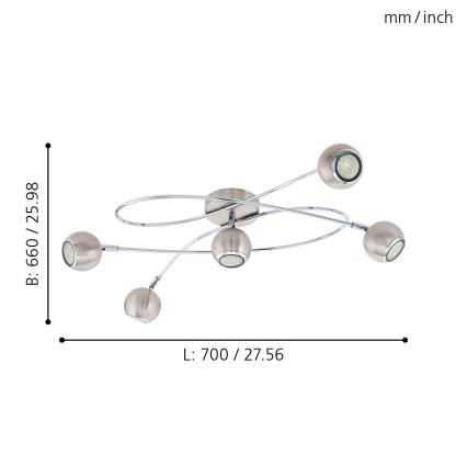 Eglo - Светодиодный прожектор 5xGU10-LED/3W/230V