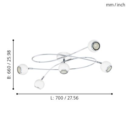 Eglo - Світлодіодний прожектор 5xGU10-LED/3W/230V