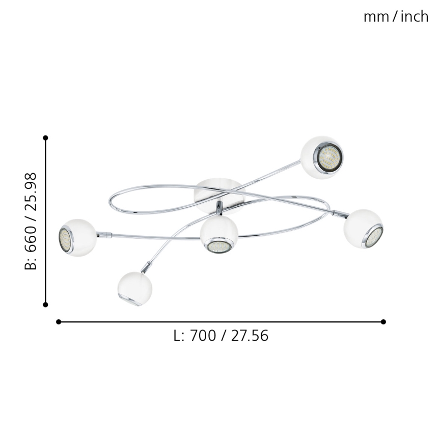 Eglo - Світлодіодний прожектор 5xGU10-LED/3W/230V