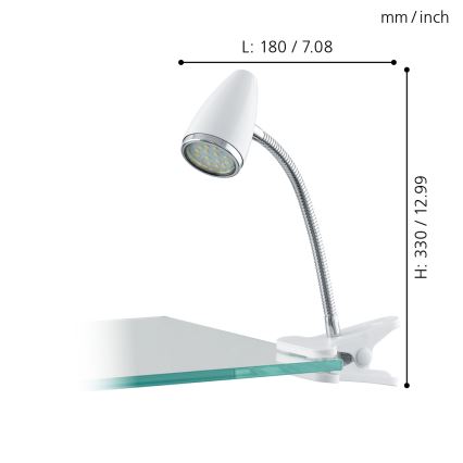 Eglo - Светодиодная лампа с зажимом 1xGU10-LED/3W/230V
