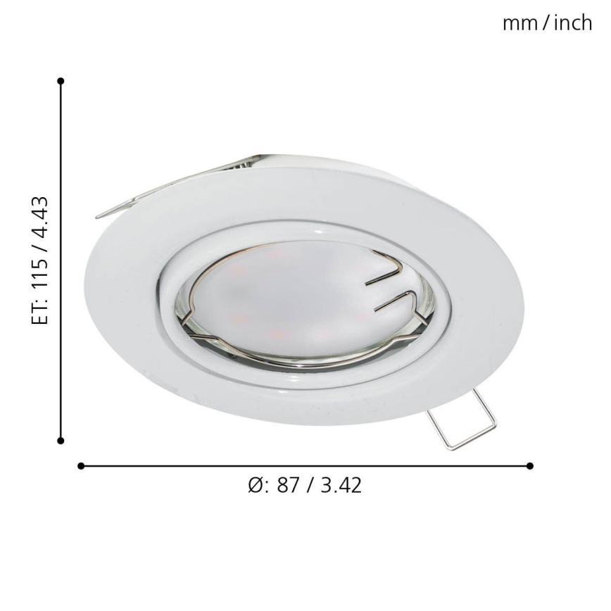 Eglo - НАБОР 3x Светодиодный встроенный светильник PENETO 3xGU10-LED/5W/230V