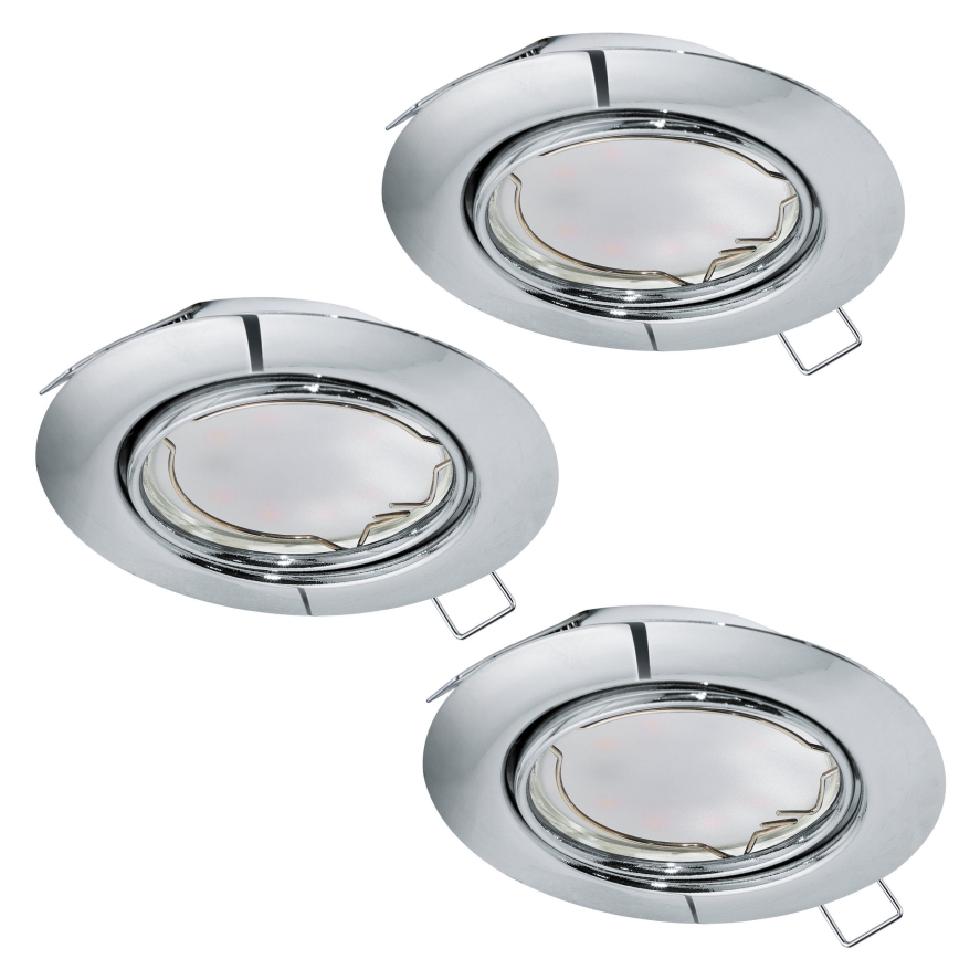 Eglo - НАБОР 3x Светодиодный встроенный светильник PENETO 3xGU10-LED/5W/230V