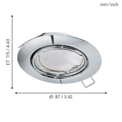 Eglo - НАБОР из 3 светодиодных встраиваемых светильников PENETO, 1xGU10-LED/5W/230V