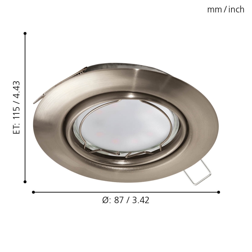 Eglo - Набір із 3 LED вбудованих світильників PENETO 1xGU10-LED/5W/230V