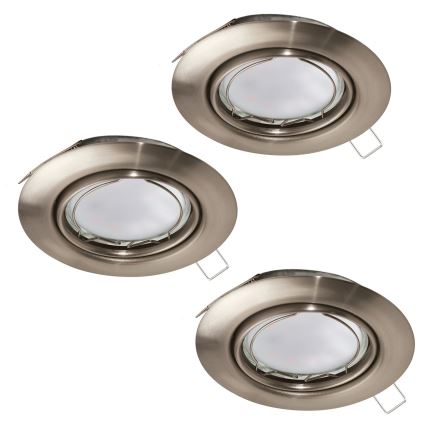 Eglo - Комплект из 3 LED встраиваемых потолочных светильников PENETO 1xGU10-LED/5W/230V