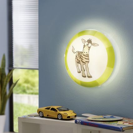 Eglo 94458 - Дитячий стельовий світильник BIUBIU 1xE27/60W/230V зебра