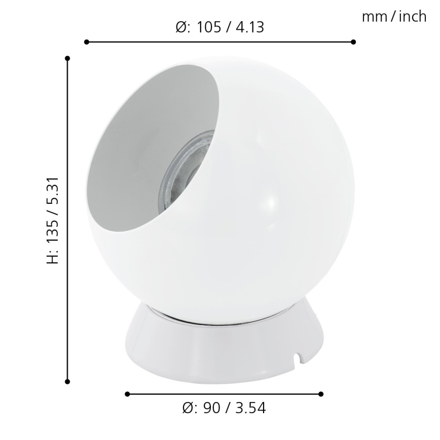 Eglo - LED настільна/настінна лампа 1xGU10/2,8W/230V біла