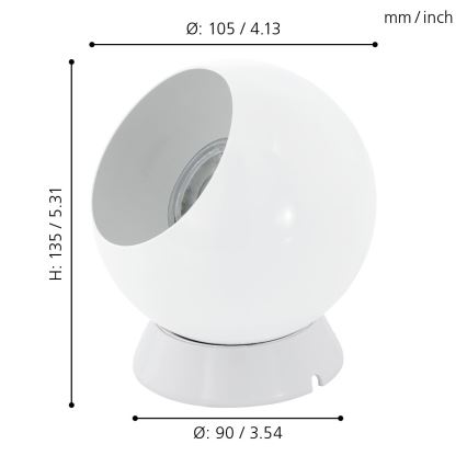 Eglo - LED настольная/настенная лампа 1xGU10/2,8W/230V белая